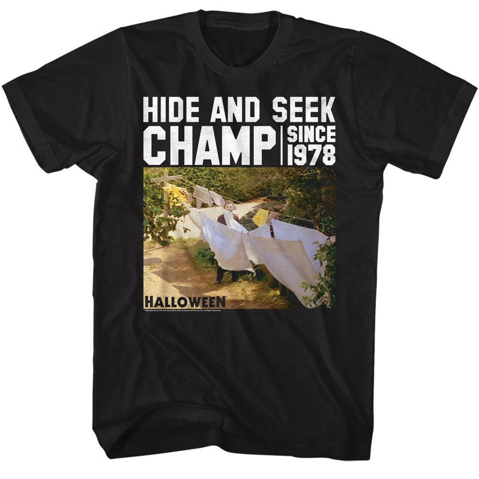 Halloween Hide and Seek Black T-Shirt L