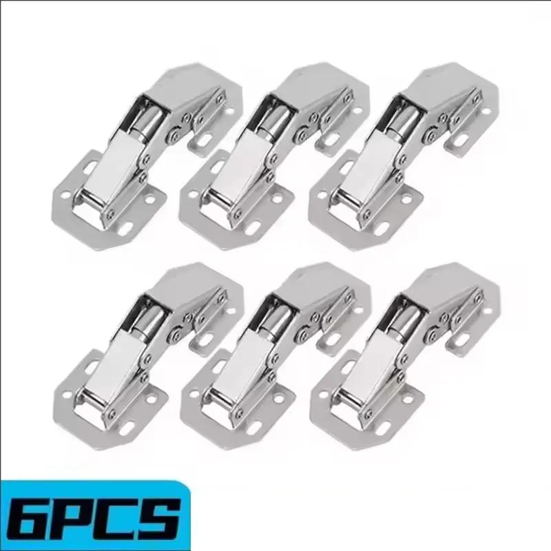 4/6/10PCS 90 Degree Cabinet Hinges No-Drilling HoleHydraulic Buffer Hinge Kitchen Cabinet Cupboard Hinges Furniture Hardware