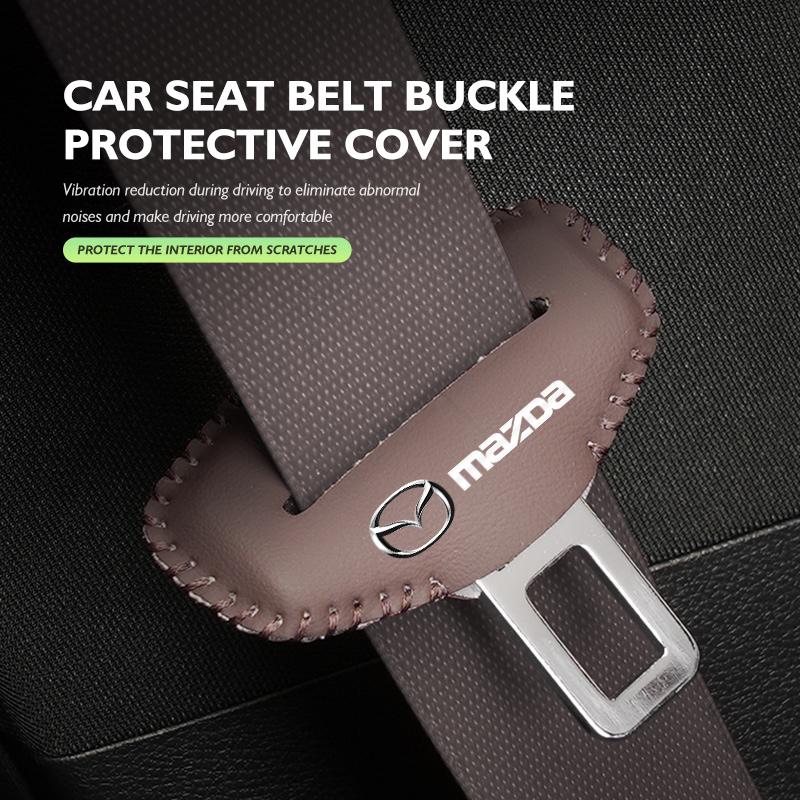 Car Seat Belt Buckle Cover Leather Protector Anti-collision Case For Mazda 3 CX3 CX4 CX5 CX7 CX8 CX9 CX30 RX7 Atenza Axela