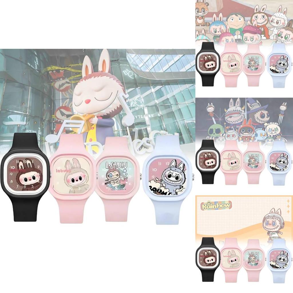 Ceas Trendy pentru Copii cu Desene Animate Bubble Mart, de Înaltă Calitate, Curea Moale din Silicon Jelly