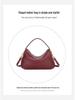 Spring 2025 Versatile One-Shoulder Pebbled Cowhide Boston Crossbody Bag for Women