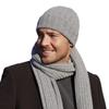 Trevor - Men' Wool Set, Hat + Scarf, Gray
