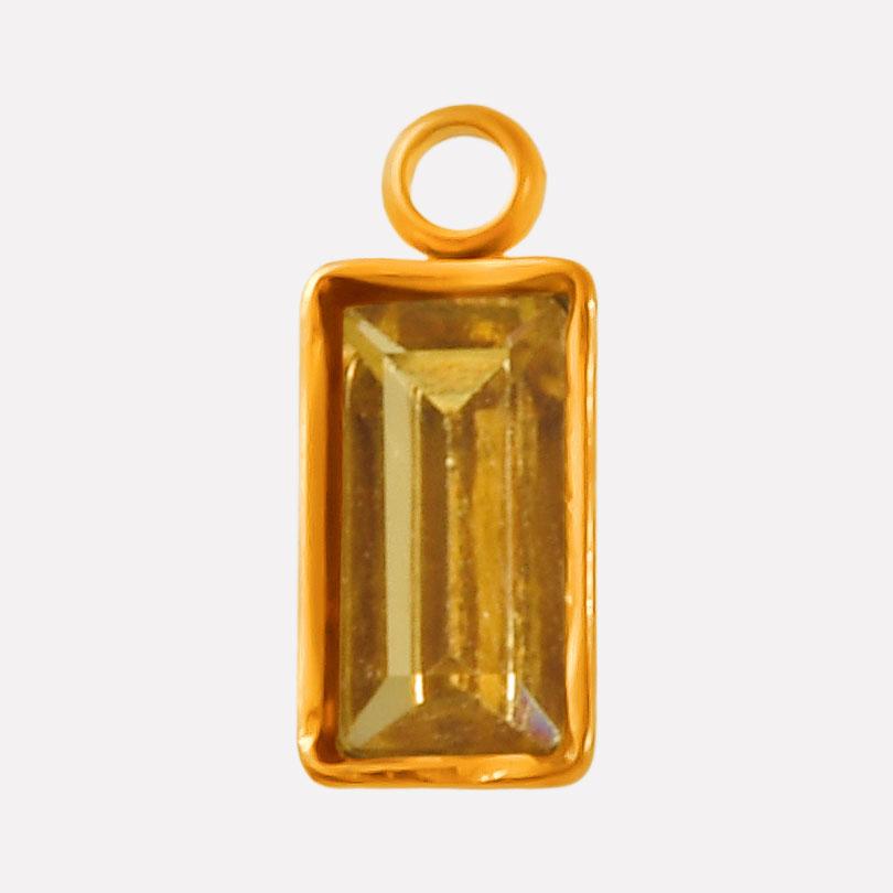 6pcs Rectangle Geometric Crystal Pendants Stainless Steel Charms For Jewelry Making Supplies Metal Rhinestone Charm DIY Bracelet