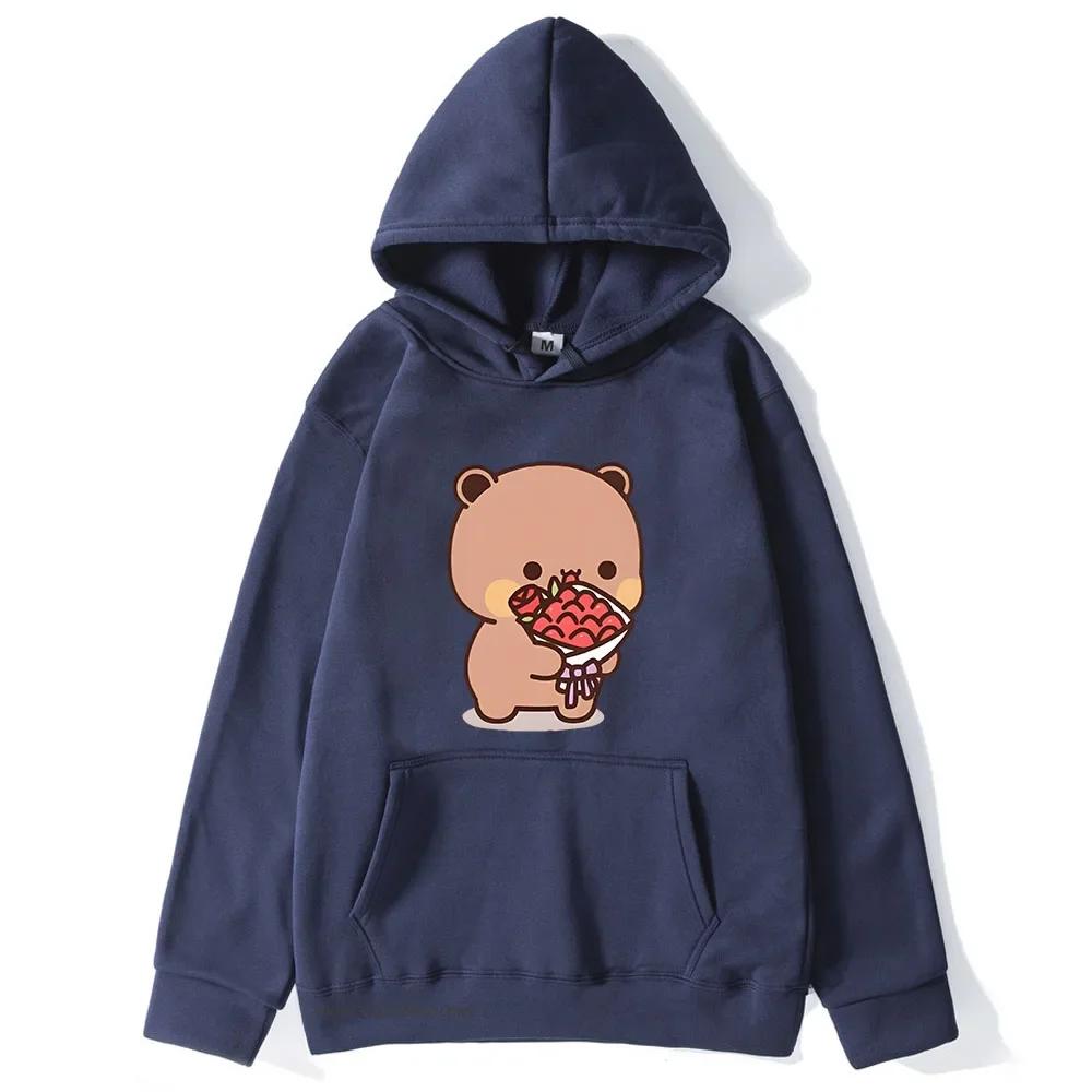 Cute Dudu Is Welcome Home Bubu Hoodies for Women Cute Panda Bears Sweatshirts Couple Clothes Men Kawaii Girls Pullover