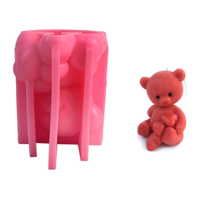 Stampo in silicone a forma di orso Stampo per candele in cera fatto a mano Stampi in resina epossidica resistente Stampi per colata di aromi/aromaterapia