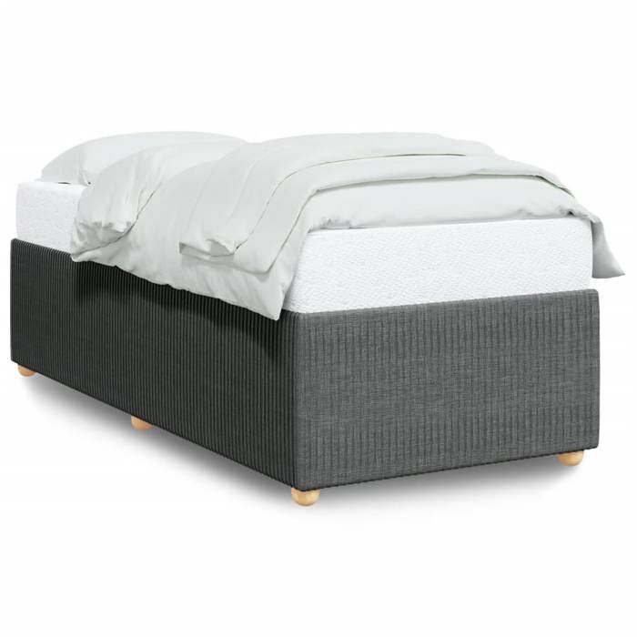 VidaXL Cadre de lit gris foncé simple tissu, sommier, cadre de lit plateforme, cadre de lit rembourré, meuble de chambre à 3285072