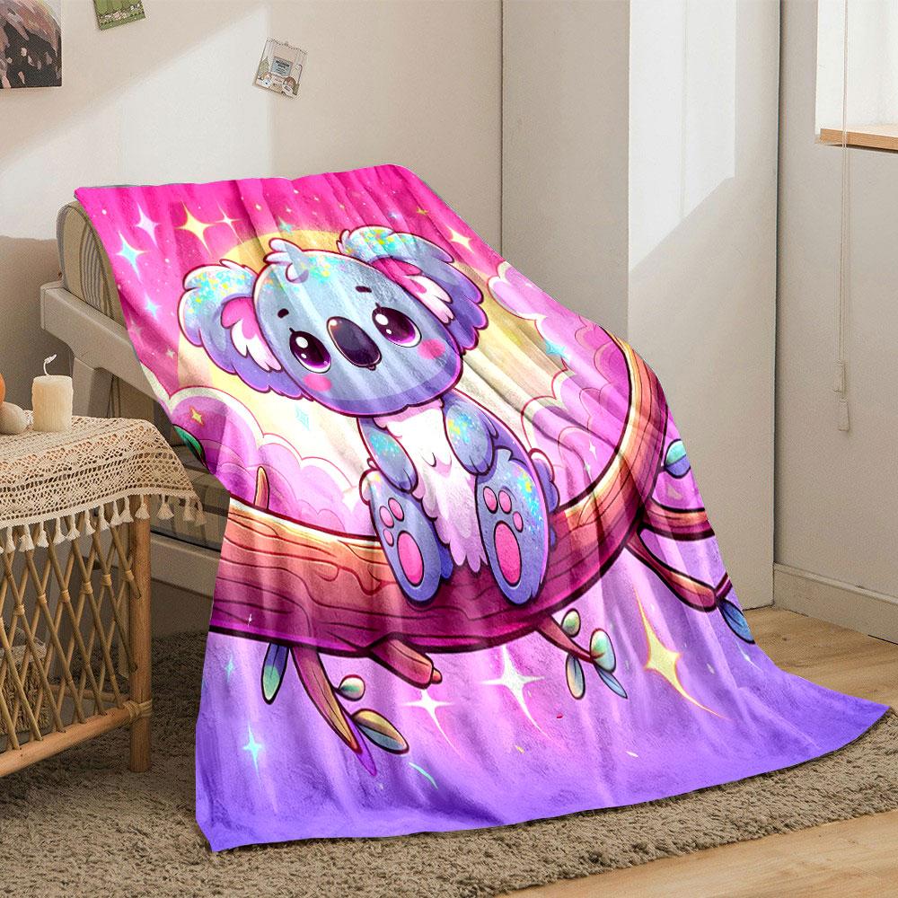 Sparkly Koala on a Magic Branch print blanket soft and cozy perfect for the living room bed sofa or a nap,gift