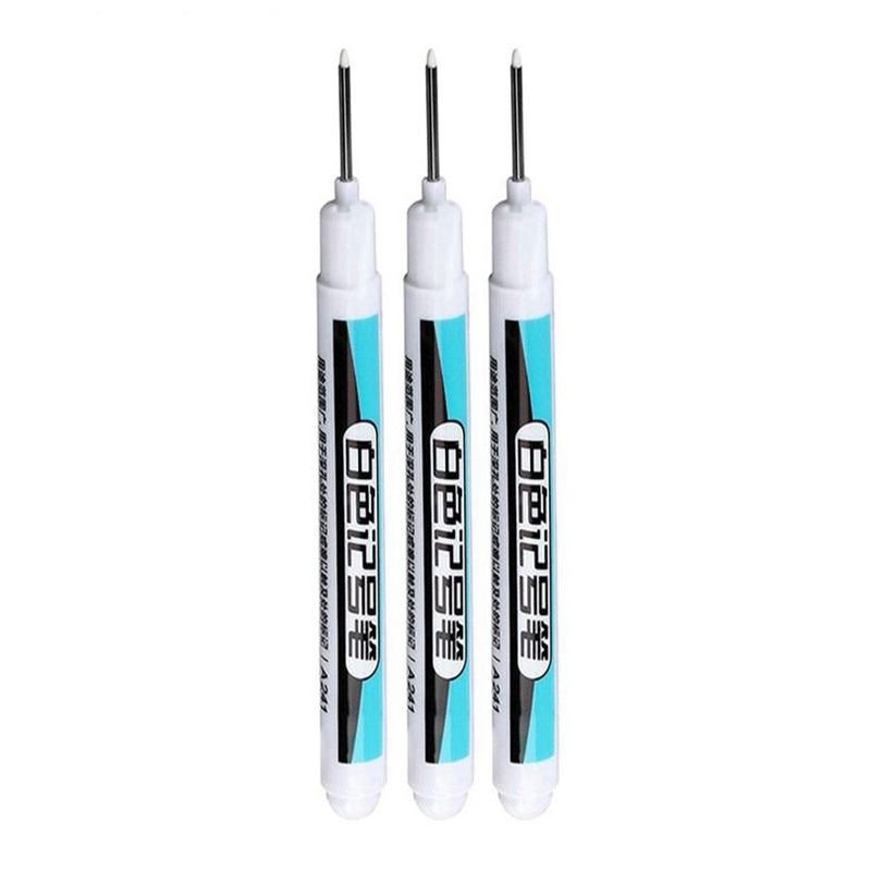 3 Teile/satz Lange Kopf Marker Bad Holzbearbeitung Dekoration Mehrzweck Tief Loch Marker Stifte Rot/Schwarz/Blau/grün/Weiße Tinte