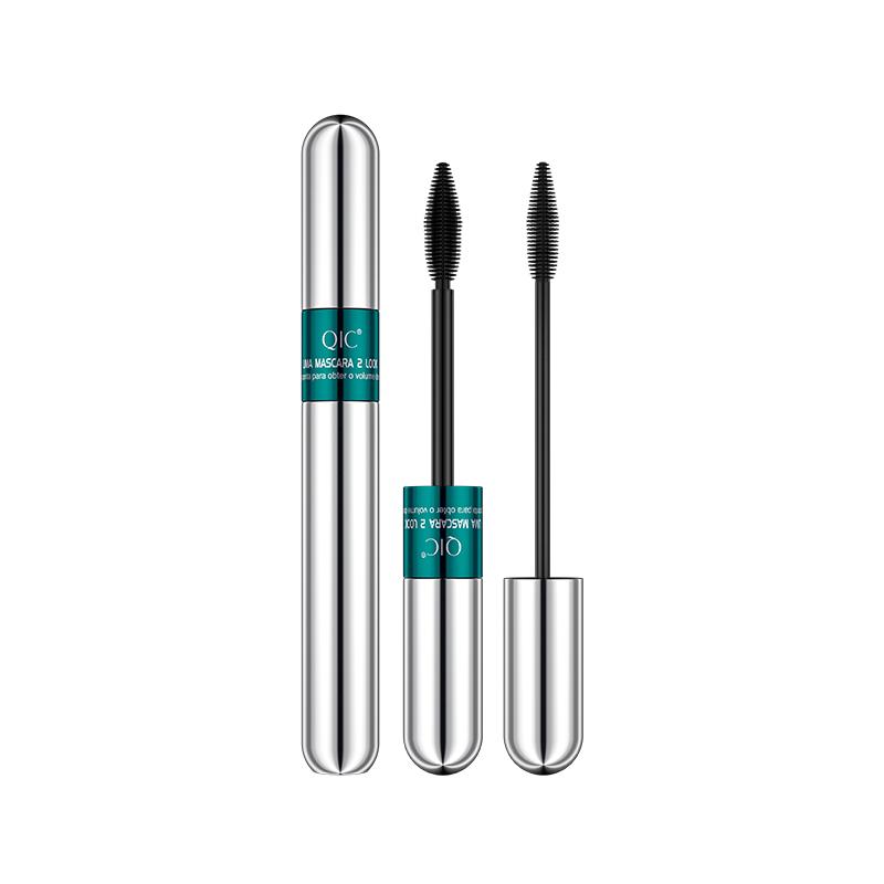 2-in-1 Dubbelzijdige 4D Zijdevezel Wimpermaker Sneldrogend Waterdicht Verdikkend Krullend Rimel Maquiagem Zilveren Tube Wimpers gray