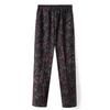 Women's Fleece-Lined Pants, Loose Straight Leg for Middle-Aged/Elderly, Patterned Plus Size, Mom's Style, Fit for All Seasons (Spring, Autumn, Winter)