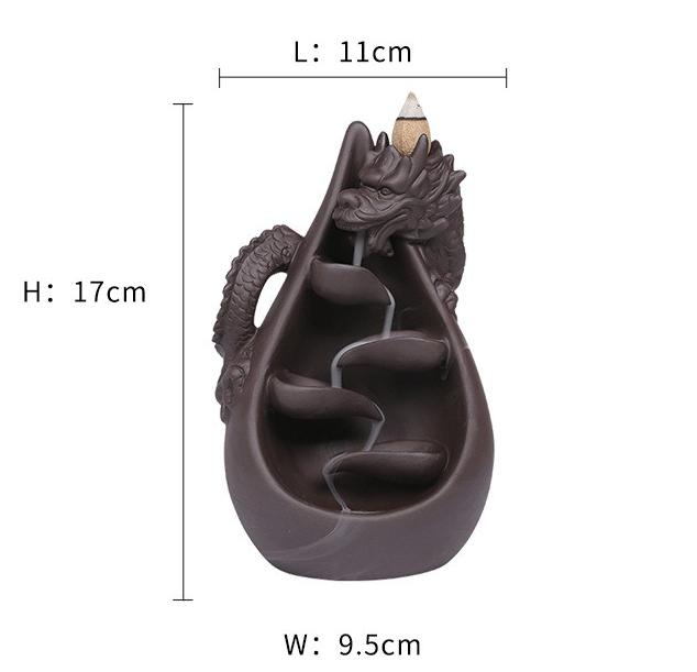 Lila Ton Chinesischer Drache Rückfluss Räuchergefäß Heimdekoration Kreatives Drachen Rückfluss Räuchergefäß Handwerkliches Geschenk