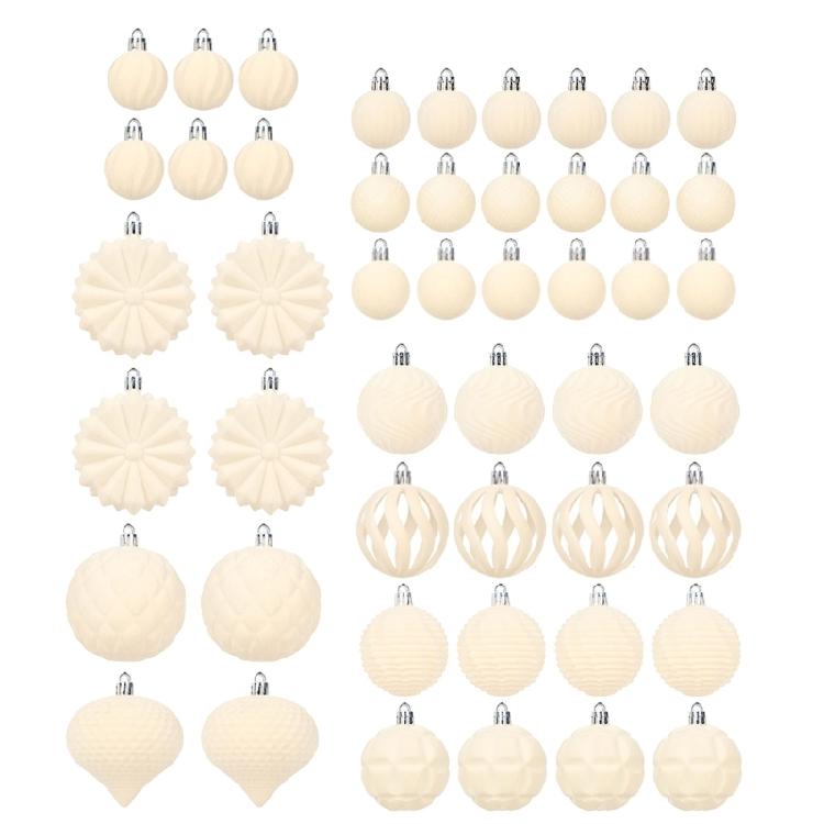 48Pcs Shatterproof Christmas Baubles Velvety Ball Hanging Ornament Christmas Tree Decoration For Wreath Mantels Window