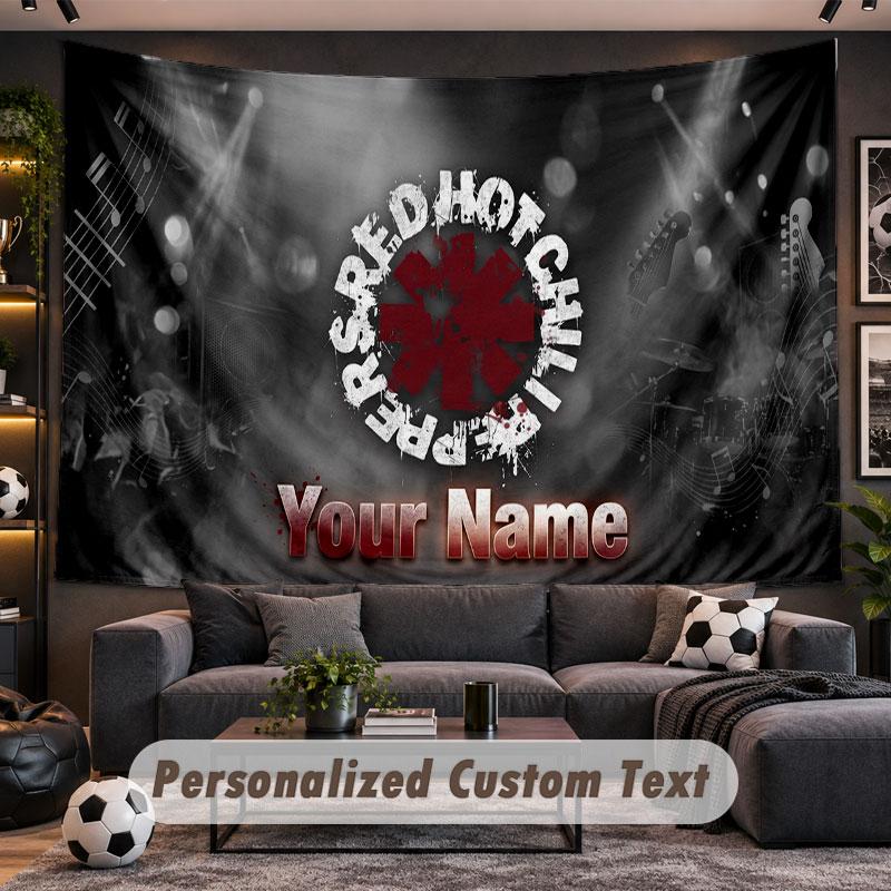 Wall Hanging Tapestry Custom NameRed Hot Chili Peppers Pattern Personalized Printed Fabric Wall Decor