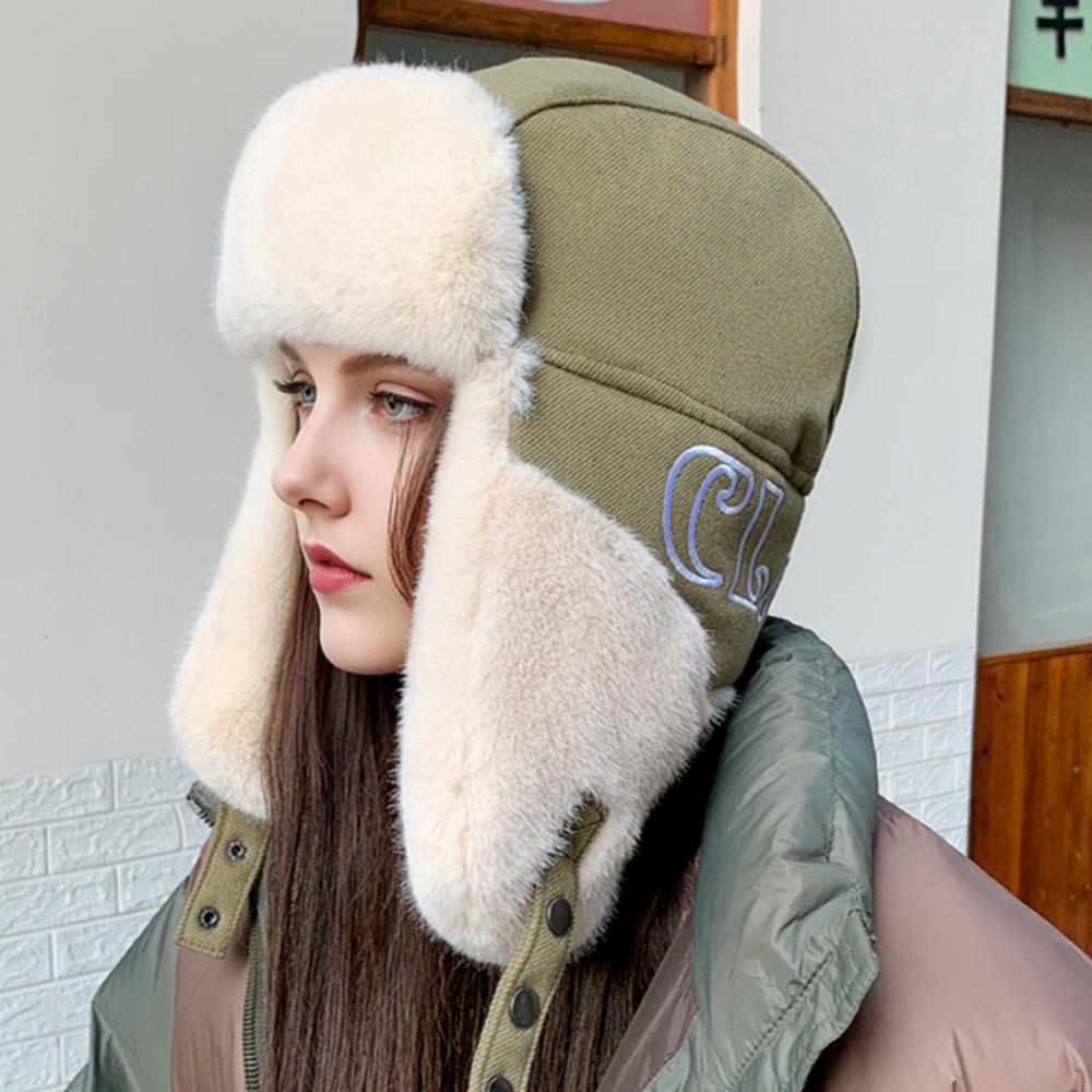 Lei Feng Hat Men's Hat Women's Autumn and Winter Thickened Warm Artifact Plush Hat Outdoor Cycling and Skiing Versatile Ear Protection Hat