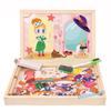 Magnetic 3D Puzzles for Kids Montessori Games Educational Toys for Children Blackboard Whiteboard Drawing Wooden Jigsaw Puzzle
