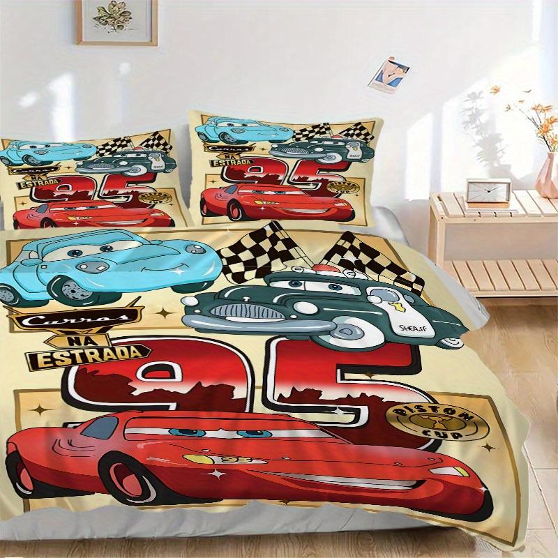 3pcs set Cars Racing1pc of quilt cover+2pcs of pillowcase, no core, print bedding, All Seasons Bedroom Setting018