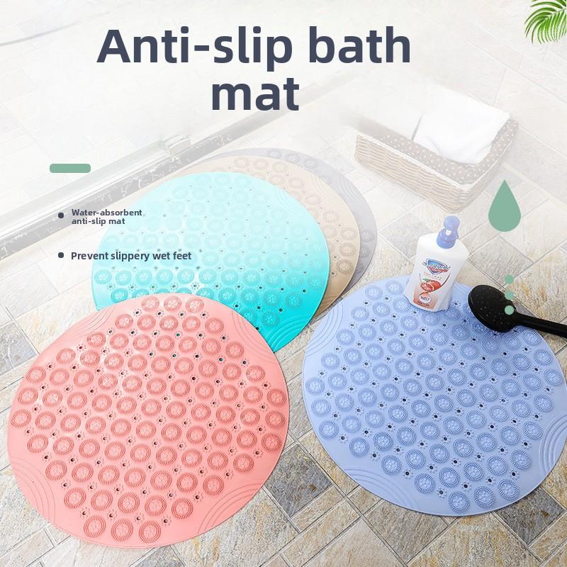 Round Bathroom Non Slip Mat Waterproof Shower Mat for Bathroom Toilet Hotel Bathtub Ideal for Showering and Bathing