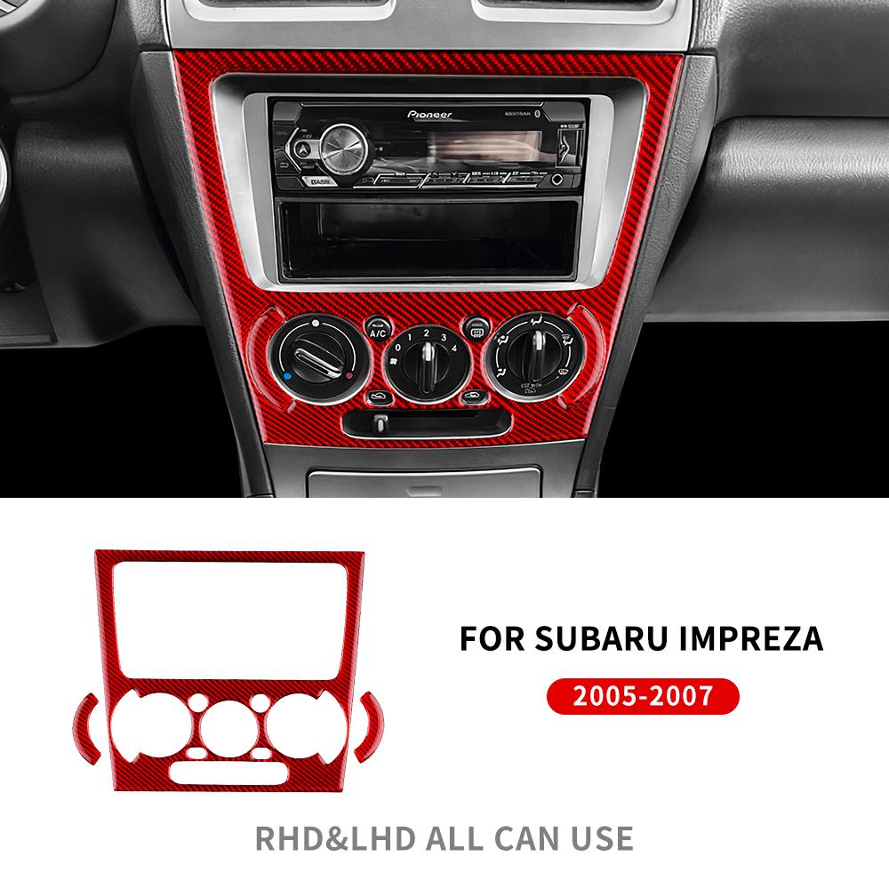 Real Soft Carbon Fiber Sticker For Subaru Impreza 2005 2006 2007 Gear Shift Panel Outlet Vent CD Frame Interior Accessories