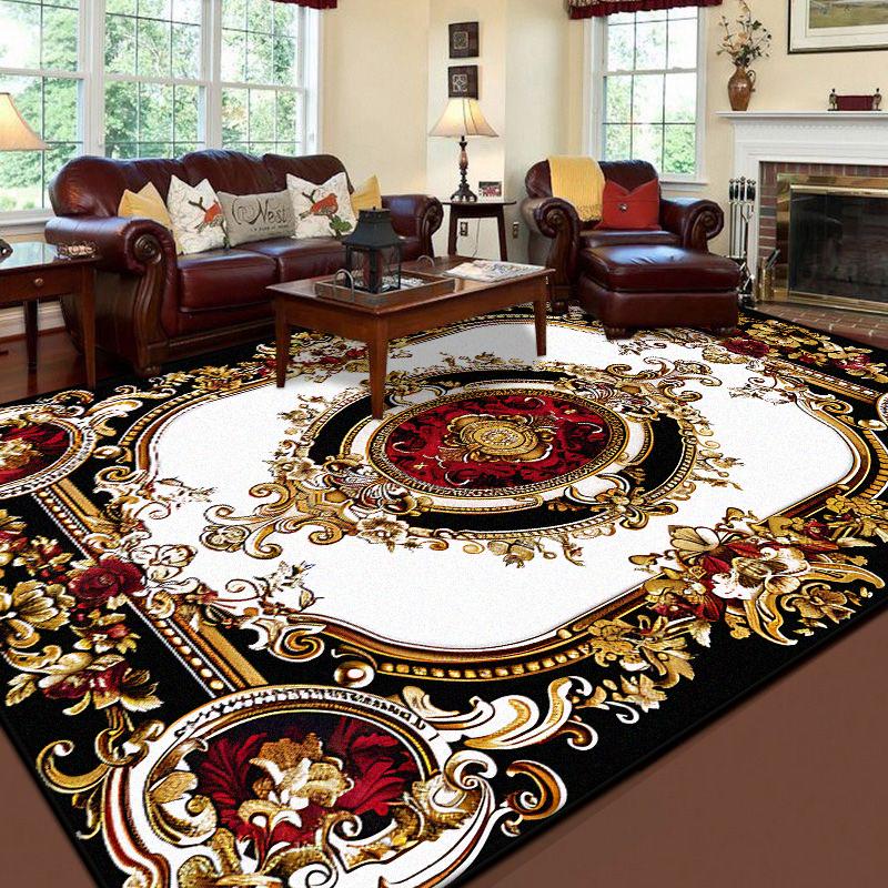 Retro Luxusní Měkké Koberce do Obývacího Pokoje Evropská Dekorace Pohovková Zóna Protiskluzové Podložky na Podlahu Ložnice Nádherný Koberec Přizpůsobitelný