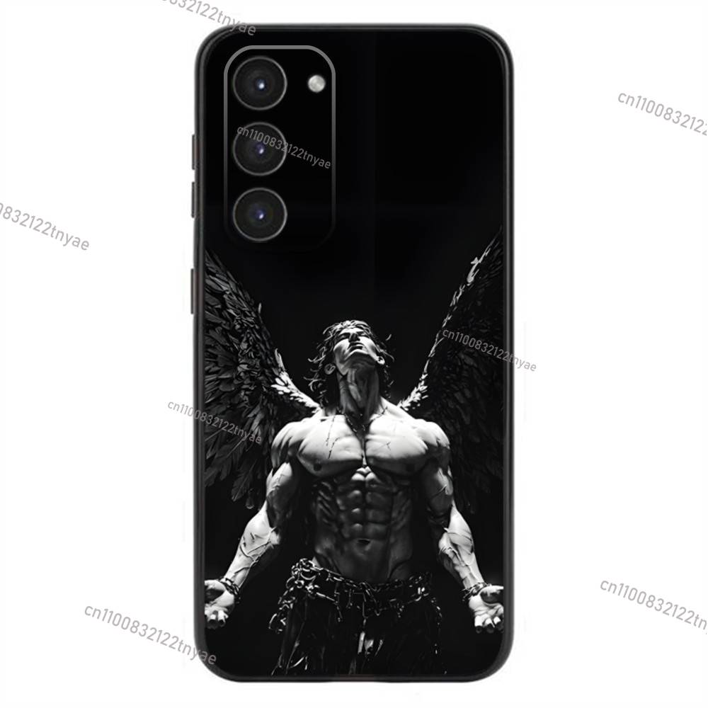 Archangel Michael Cross Phone Case For Samsung Galaxy A20,21s,22,31,32,52,53,72,73,80,91 Soft Liquid Silicone Black Cover