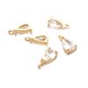 10PCS 4x6MM High Quality Champagne Gold Color Brass and Glass Drop Shape Charms Pendants Jewelry Earrings Findings Accessories