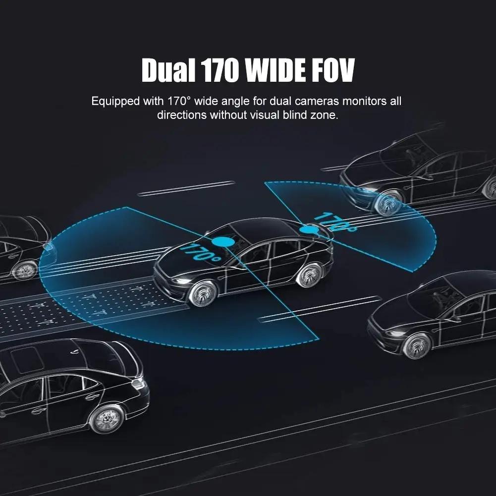 2/3 Channel Car DVR Three-Lens Inside Vehicle Camera Recorder Video HD1080P Dashcam Loop Recording Car Charge