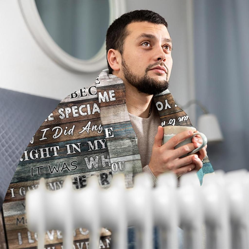 Valentine's Day Gifts for Husband Blanket 60" X 50", Gifts for Husband from Wife, Husband Anniversary Wedding Gift, Birthday Gift for Husband,