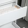 Chest of 5 Drawers Minimal in Wood, 80x40x109 cm, White and Oak Color