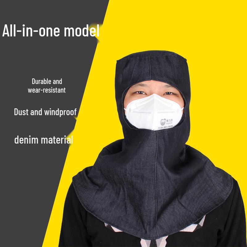 Unisex Denim Dustproof Work Hood - Durable Protection for Construction and Labor Tasks