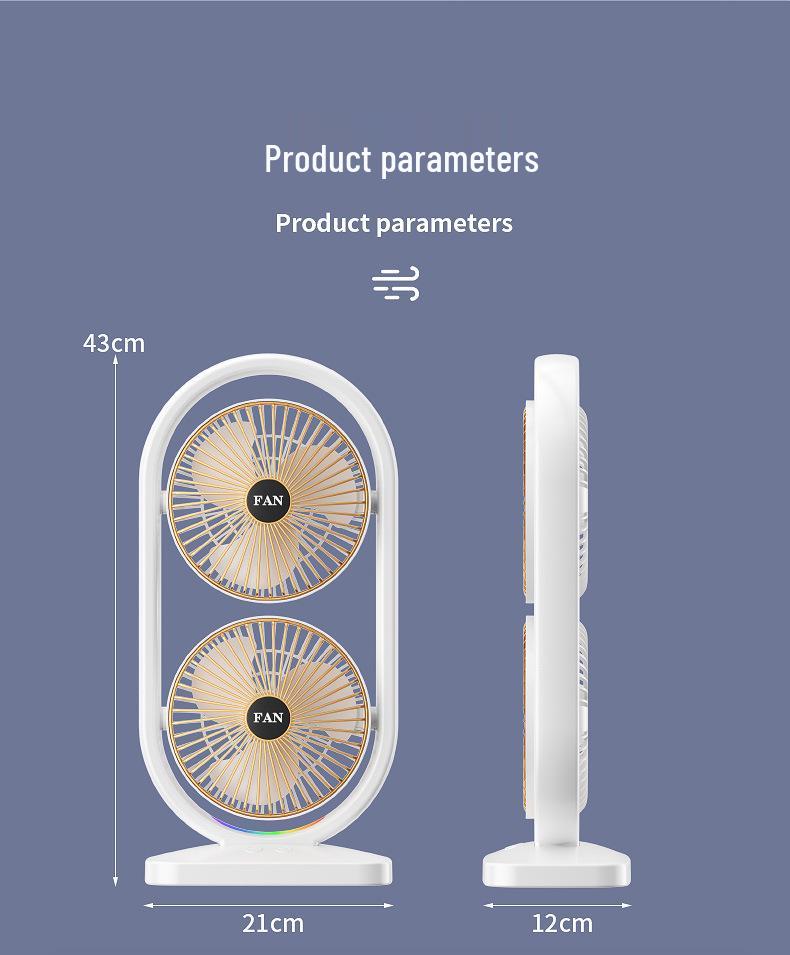 Portable USB Rechargeable Fan with Light for Outdoor Camping and Indoor Use