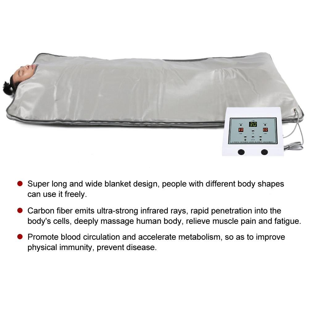 Far Infrared Adjustable Sauna Heating Blanket Detoxification Body Slimming Blanket (UK Plug)