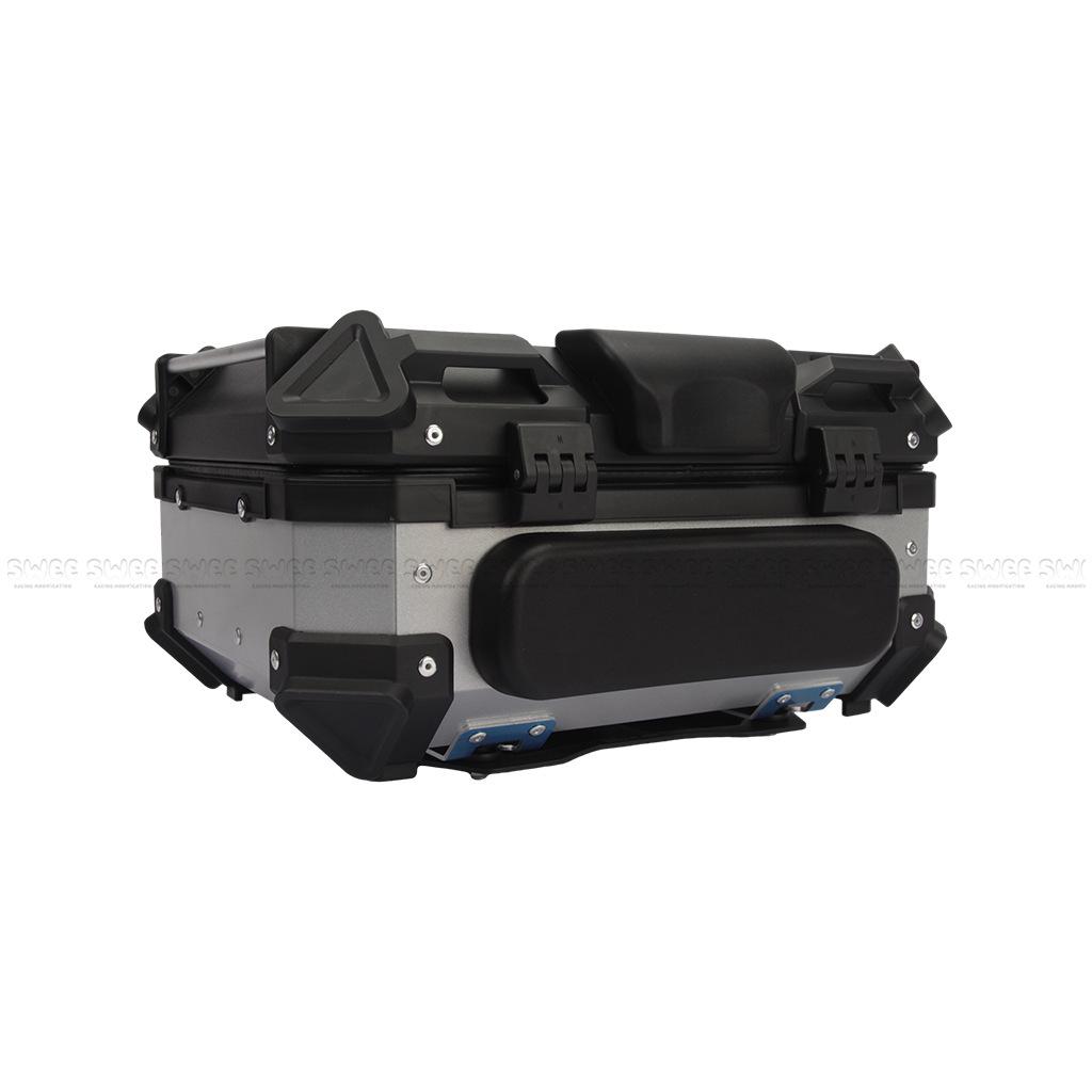 PU Foaming Aluminum Alloy Motorcycle Tail Box with Backrest Pad - Available In 28L To 80L