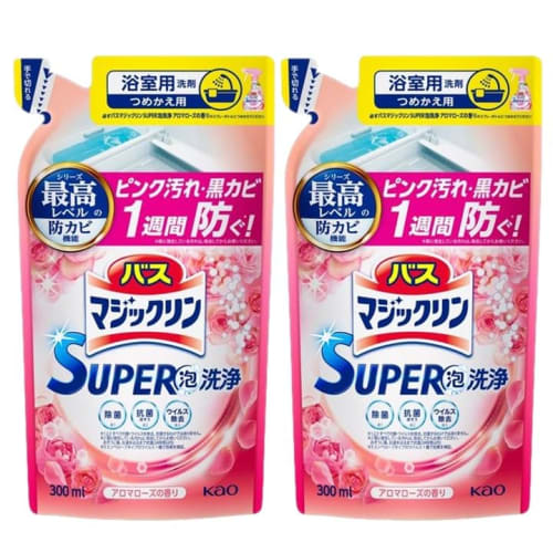 

[Оптовая покупка] Сменный блок Bath Magiclean Super Foam Cleanser, Аромат розы, 300 мл x 2