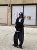 Superniniyy Wrinkled Texture Drawstring Wide-Leg Casual Pants for Women