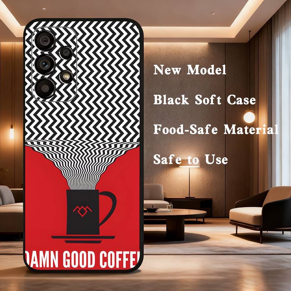 Twin Peaks Art Phone Case For Samsung Galaxy A73,31,32,72,41,53,52,71,22,5G,Note,J7,8,9 Soft Black Silicone Cover