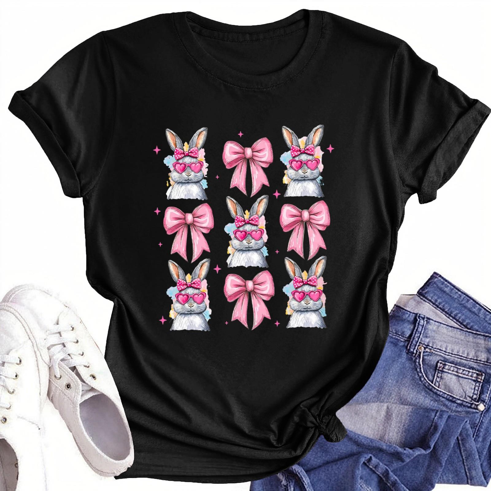 

Женская повседневная футболка с круглым вырезом и короткими рукавами с принтом XXL чёрный