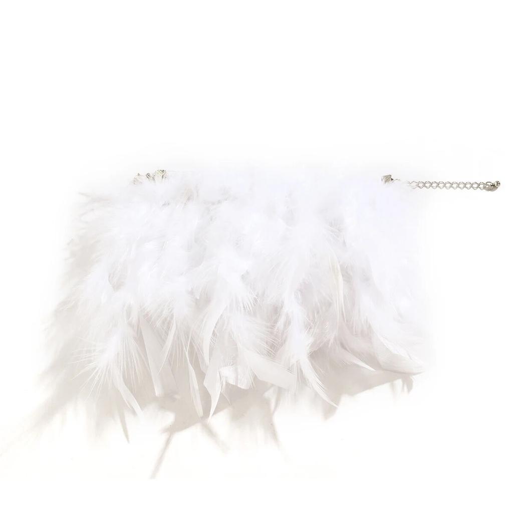 Elegant Trendy Multilayer White Natural Feather Bracelet for Women Korean Fashion Adjustable Bangles Y2K Jewelry Accessories New