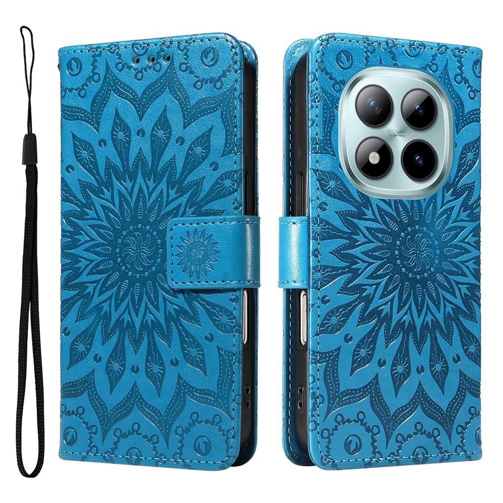 For Xiaomi Poco M8 Pro 5G/Redmi Note 15 Pro+ 5G (Global) Leather Wallet Case Sunflower Imprinted Phone Cover