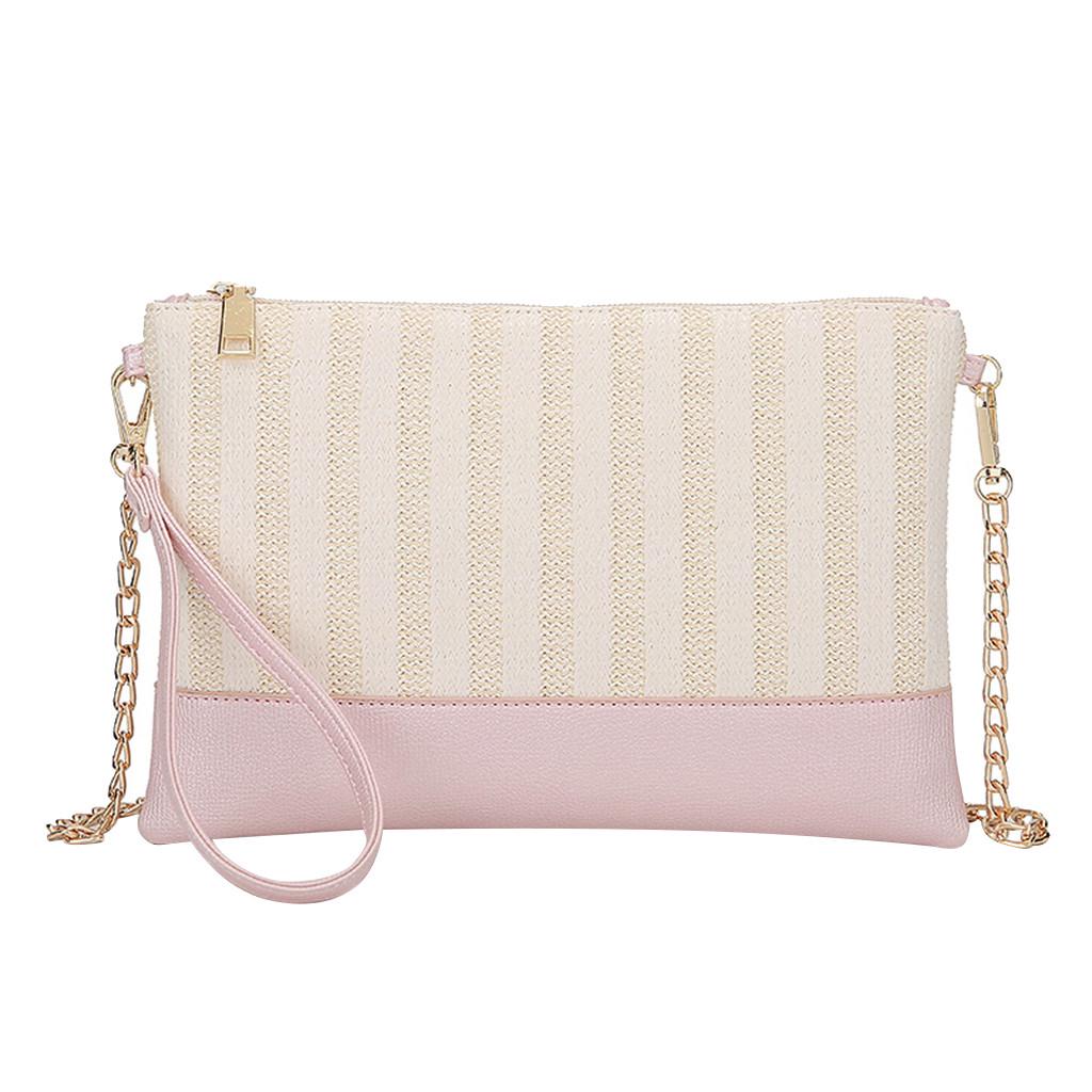 

Женская винтажная соломенная сумка, повседневная сумка через плечо из ткани дикой природы для отпуска розовый