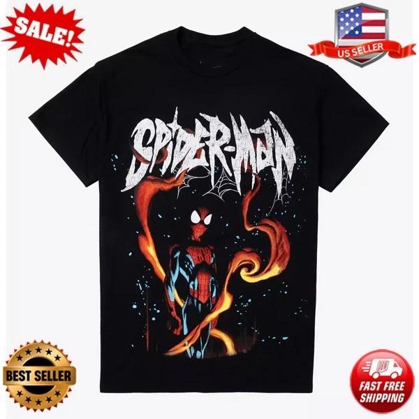 NEW Marvel Spider-Man Flames T-Shirt reprint, S-5XL M
