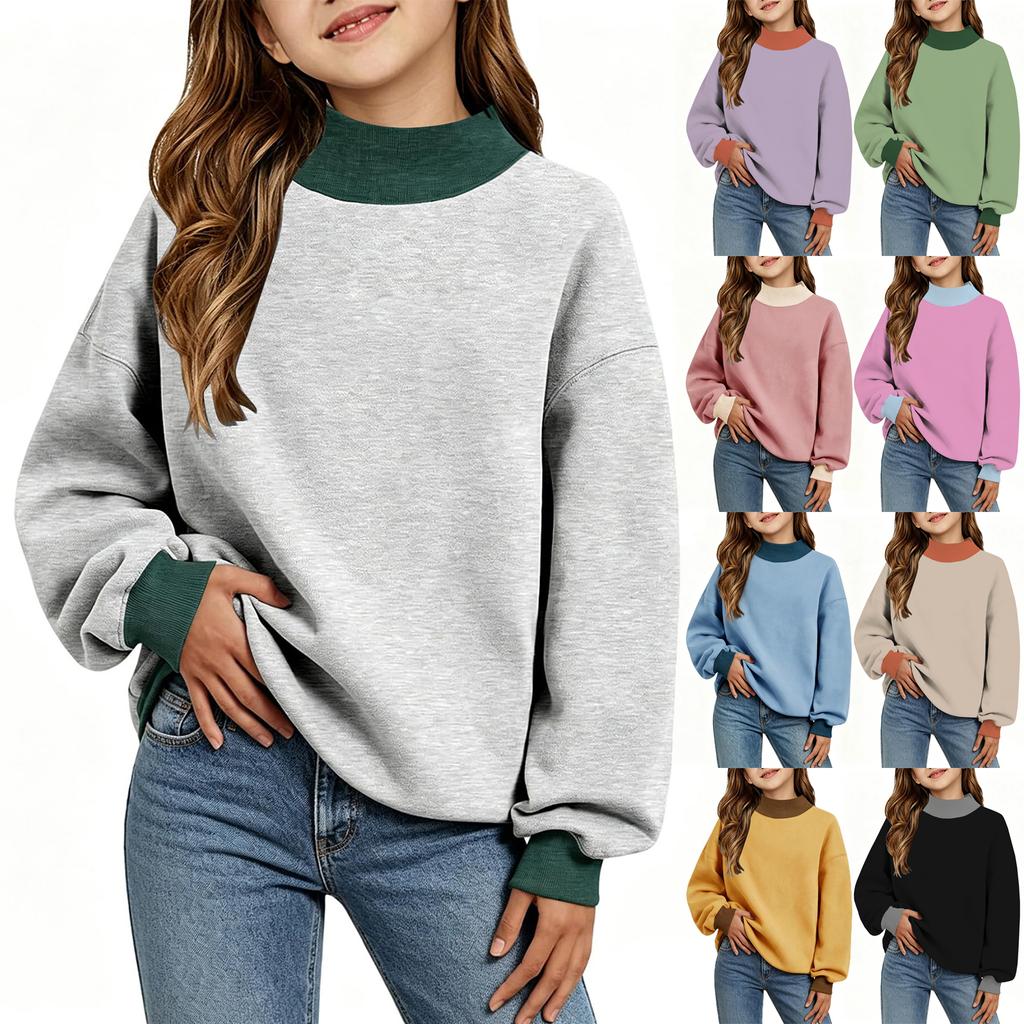 Kids Printed Neck Raglan Long Sleeve Lightweight Sweatshirt for Casual Wear