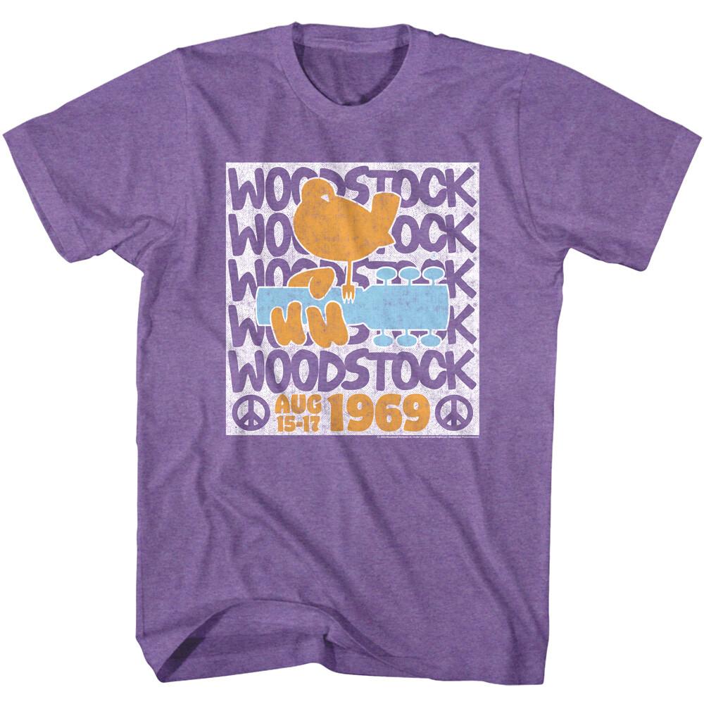 Woodstock August 1969 Men T Shirt Peace Bird Dove Guitar Logo Hippie Rock XXL