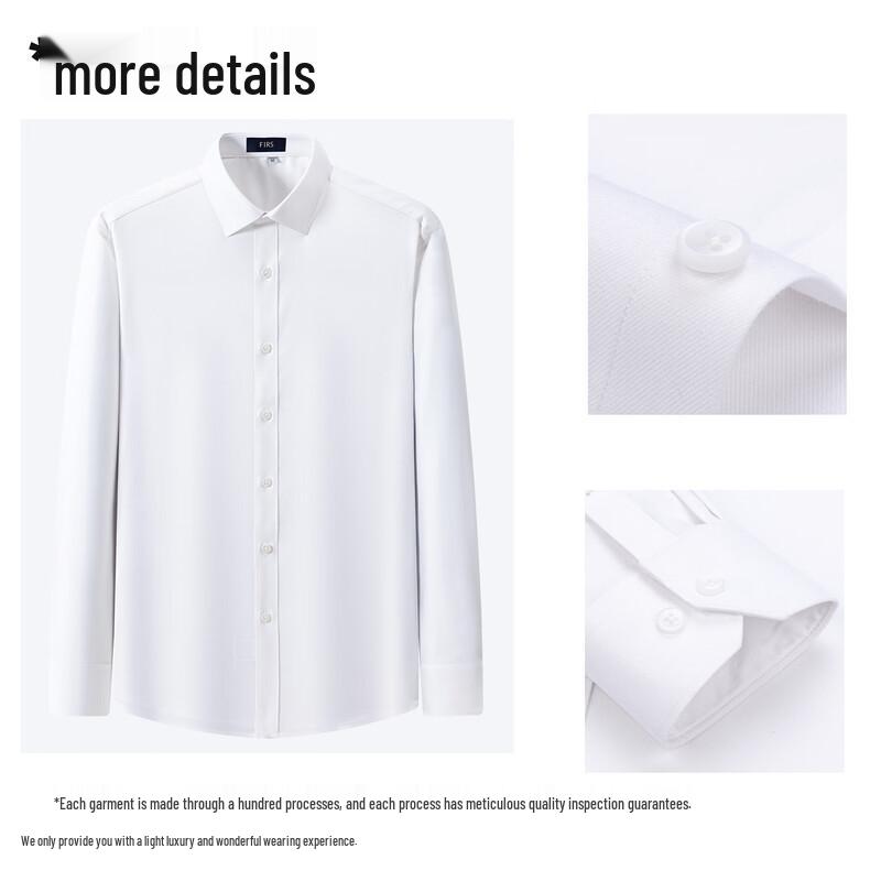 Shanshan Men's Premium Modal-Wool Blend Non-Iron Long-Sleeve Shirt
