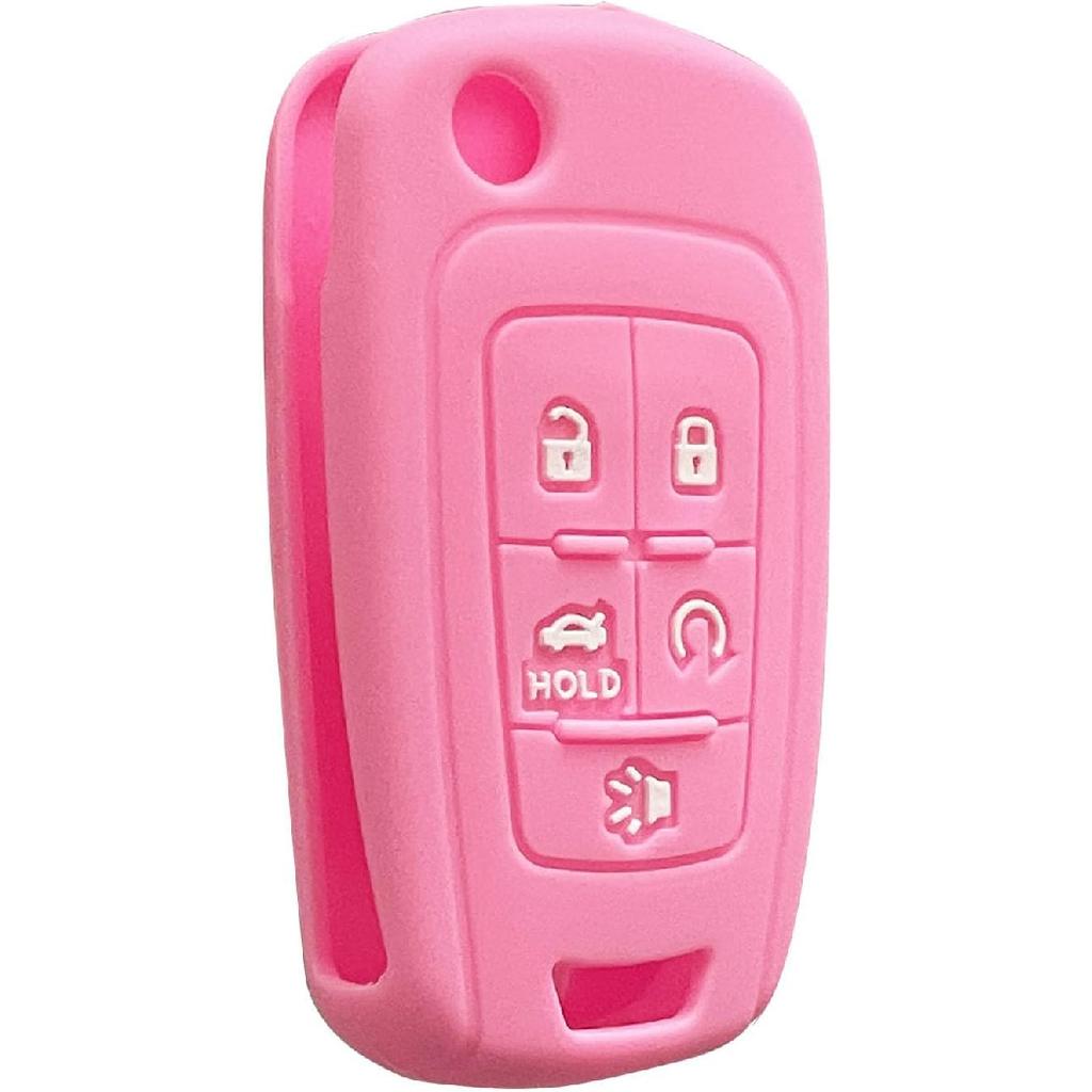 Key Fob Cover for Equinox Cruze: 5 Buttons Silicone Key Fob Case Fit for Chevy Camaro Malibu Impala Sonic Buick Regal Crosse Cascada Verano GMC