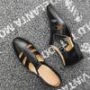 Hochwertige Herren Römersandalen Atmungsaktive Herren Sandalen Mode Leder Outdoor Sommerschuhe Bequeme Strandflats Luxuriöse Freizeitschuhe