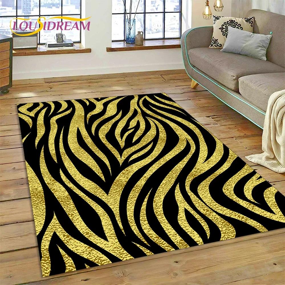 Colorful Zebra Stripe Leopard Tiger Carpet Rug for Bedroom Living Room Home Sofa Decoration,Children Game Large Decor Floor Mat