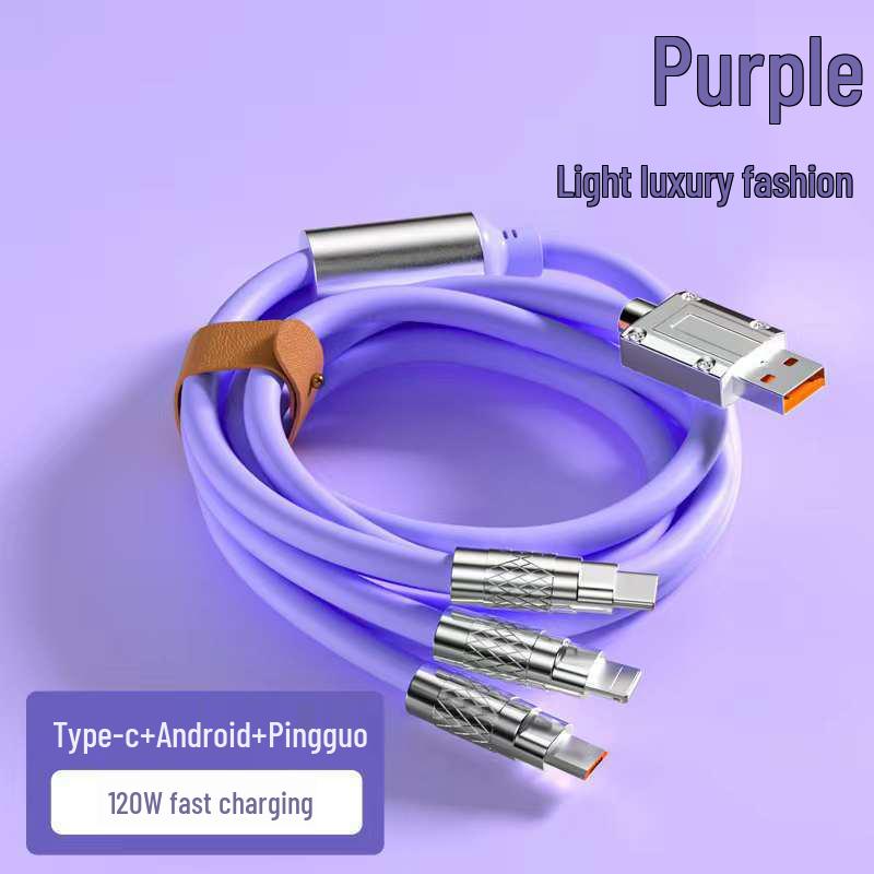 8-Color Fast Charging Zinc Alloy 3-in-1 Mecha Data Cable