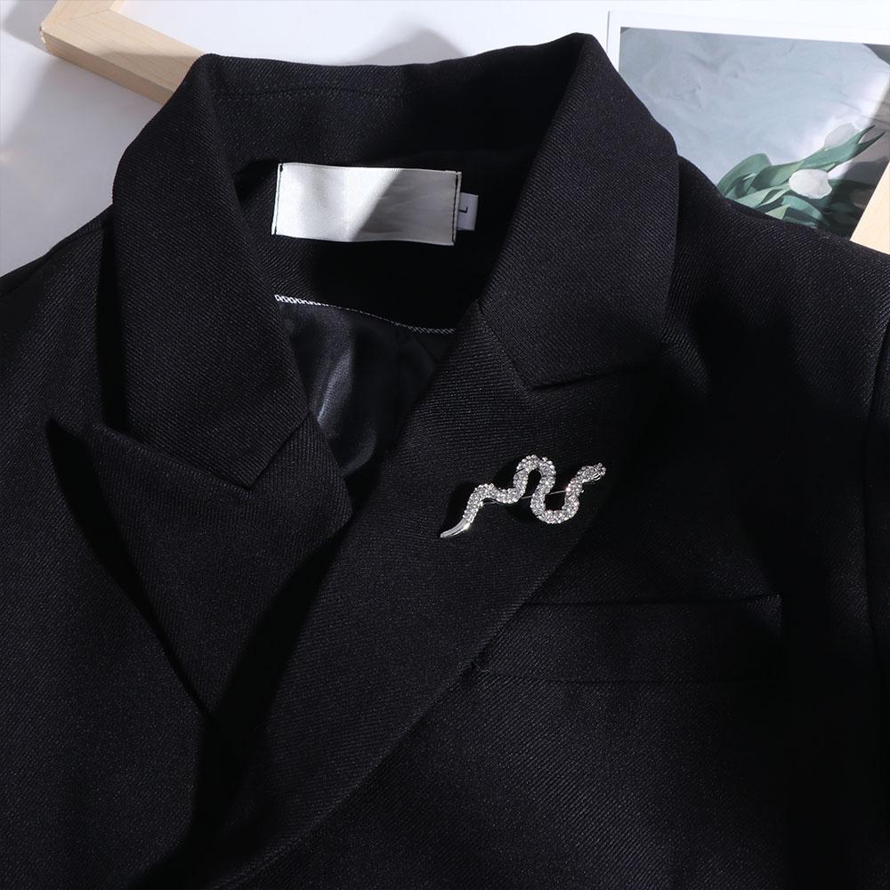 Sparkling Rhinestone Animal Collar Pins Vintage Snake Lapel Pin Zodiac Snake Brooch  Jewelry Gifts