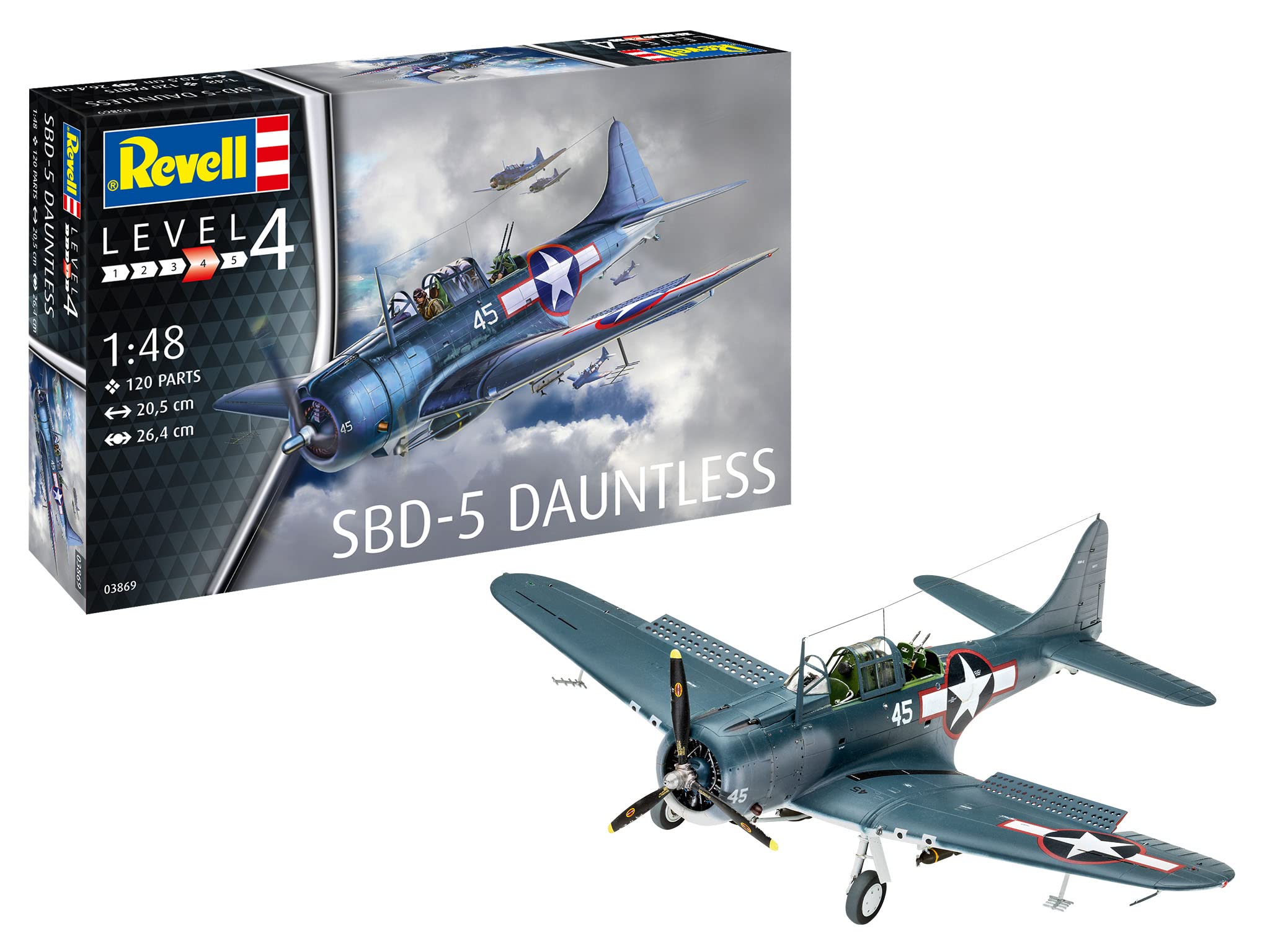 

German Level US Navy Dauntless Plastic Model 03869 1/48 SBD-5