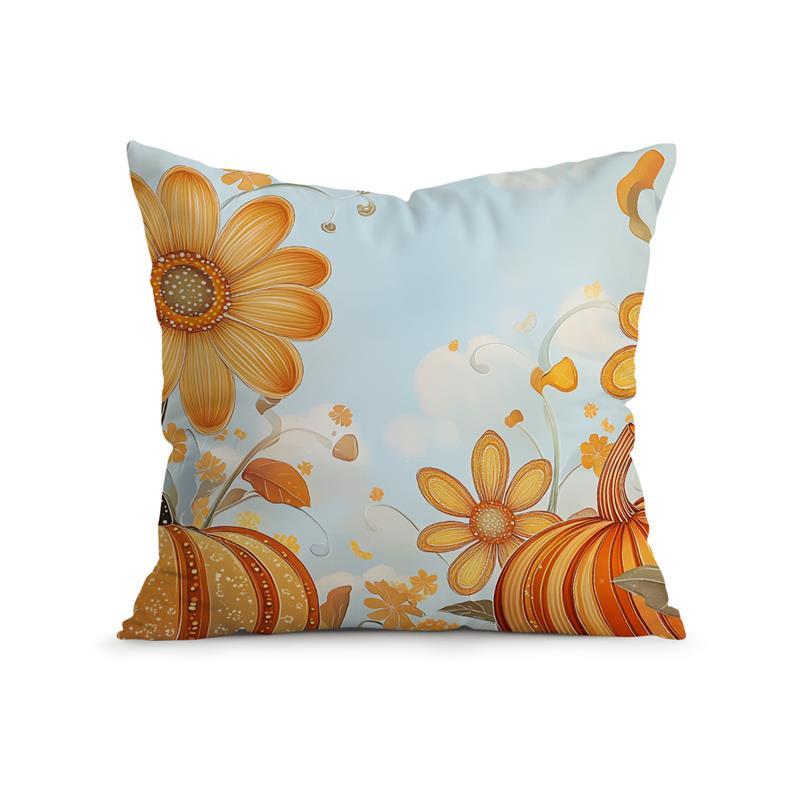 Домашний декор Наволочки с цветочным и тыквенным узором Наволочка с узором Подходит для дивана Спальни Автомобиля Наволочка 16x16Inch